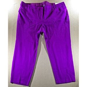 Lane Bryant The Allie Purple Smoothing Knit Stretchy Ankle Pants Size 28 NWT
